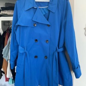 Calvin Klein XL Royal Blue Trench Coat